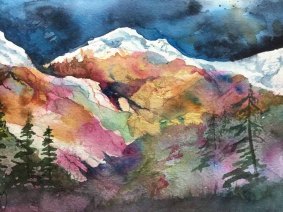 Alice Healy, The Cascades, Watercolor