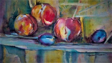 Virginia Heaven, Peaches and Plumbs, Watercolor