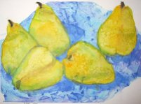 Réka Zoltán, Pears, Watercolor
