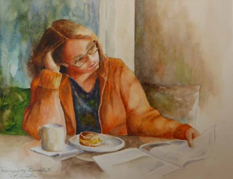 Karen Peter, Rainy Day Breakfast, Watercolor