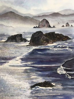 Eva Wojnar, Cannon Beach, Watercolor